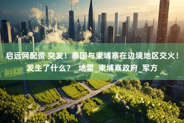 启远网配资 突发！泰国与柬埔寨在边境地区交火！发生了什么？_地雷_柬埔寨政府_军方